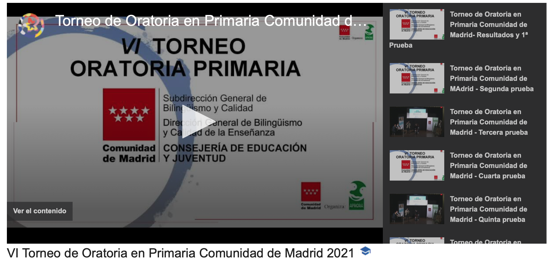 VI Torneo de Oratoria de la Comunidad de Madrid
